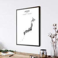
              Japan Scandinavian Style Map Print 
            