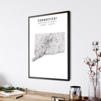 Connecticut, United States Scandinavian Style Map Print 
