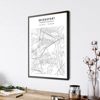 Bridgeport, Pennsylvania Scandinavian Map Print 