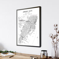 
              Jersey City, New Jersey Scandinavian Map Print 
            