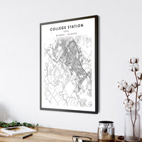 
              College Station, Texas Scandinavian Map Print
            