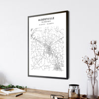 
              Albertville, Alabama Scandinavian Map Print 
            