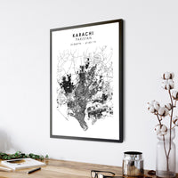 
              Karachi, Pakistan Scandinavian Style Map Print 
            