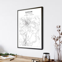 
              Durham, New Hampshire Scandinavian Map Print 
            