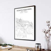 
              Atlantic Highlands, New Jersey Scandinavian Map Print 
            