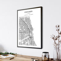 
              Chicago, Illinois Scandinavian Map Print 
            