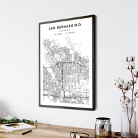 
              San Bernardino, California Scandinavian Map Print 
            