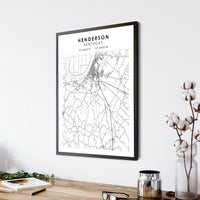 
              Henderson, Kentucky Scandinavian Map Print 
            
