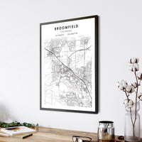 
              Broomfield, Colorado Scandinavian Map Print 
            