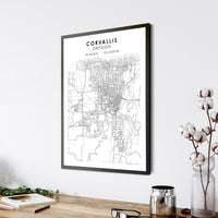 
              Corvallis, Oregon Scandinavian Map Print 
            