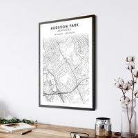 Audubon Park, Kentucky Scandinavian Map Print 