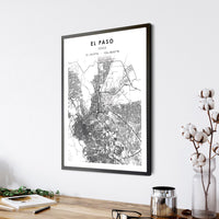
              El Paso, Texas Scandinavian Map Print 
            