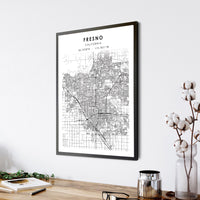 
              Fresno, California Scandinavian Map Print 
            