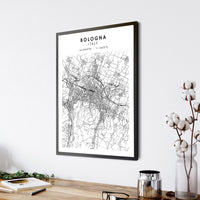 
              Bologna, Italy Scandinavian Style Map Print 
            