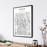 
              Glenview, Illinois Scandinavian Map Print 
            