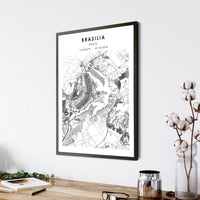 
              Brasília, Brazil Scandinavian Style Map Print 
            