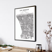 Los Angeles, California Scandinavian Map Print 