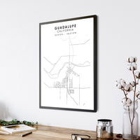 
              Guadalupe, California Scandinavian Map Print 
            