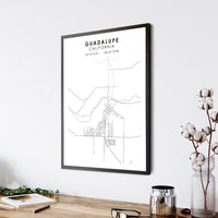 Guadalupe, California Scandinavian Map Print 