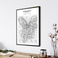 
              Grenoble, France Scandinavian Style Map Print 
            