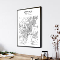 
              Jackson, Mississippi Scandinavian Map Print 
            