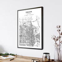 
              Omaha, Nebraska Scandinavian Map Print 
            