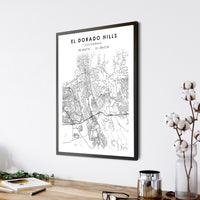 
              El Dorado Hills, California Scandinavian Map Print 
            