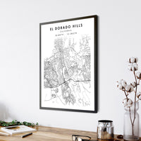 El Dorado Hills, California Scandinavian Map Print 