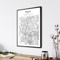 
              Dublin, Ohio Scandinavian Map Print 
            