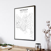 Dartmouth, Nova Scotia Scandinavian Style Map Print 