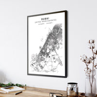 Dubai United Arab Emirates Scandinavian Style Map Print 