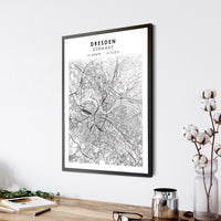 
              Dresden, Germany Scandinavian Style Map Print 
            