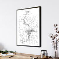 
              Athens, Ohio Scandinavian Map Print 
            