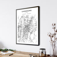 
              Chongqing, China Scandinavian Style Map Print
            