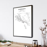 
              Dubrovnik, Croatia Scandinavian Style Map Print 
            