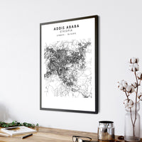 
              Addis Ababa, Ethiopia, South Africa Scandinavian Style Map Print 
            