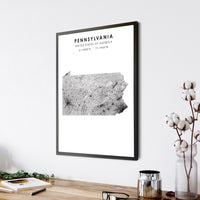 
              Pennsylvania, United States Scandinavian Style Map Print 
            