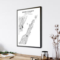 
              Door County, Wisconsin Scandinavian Map Print 
            