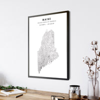 
              Maine, United States Scandinavian Style Map Print 
            