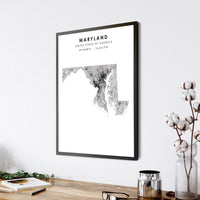 
              Maryland, United States Scandinavian Style Map Print 
            
