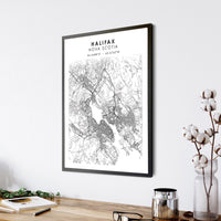 
              Halifax, Nova Scotia Scandinavian Style Map Print 
            