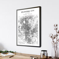Oklahoma City, Oklahoma Scandinavian Map Print 