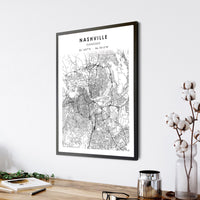 
              Nashville, Tennessee Scandinavian Map Print 
            