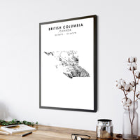 
              British Columbia,  Scandinavian Style Map Print 
            