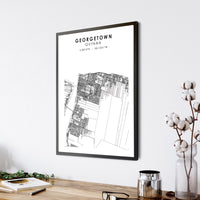 
              Georgetown, Guyana Scandinavian Style Map Print 
            