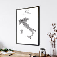 Italy Scandinavian Style Map Print 