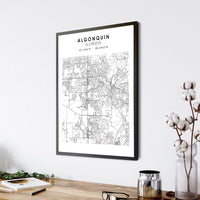 
              Algonquin, Illinois Scandinavian Map Print  
            