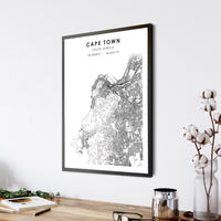
              Cape Town, South Africa Scandinavian Style Map Print 
            