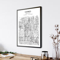 
              Carmel, Indiana Scandinavian Map Print 
            