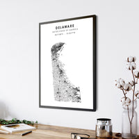 
              Delaware, United States Scandinavian Style Map Print 
            